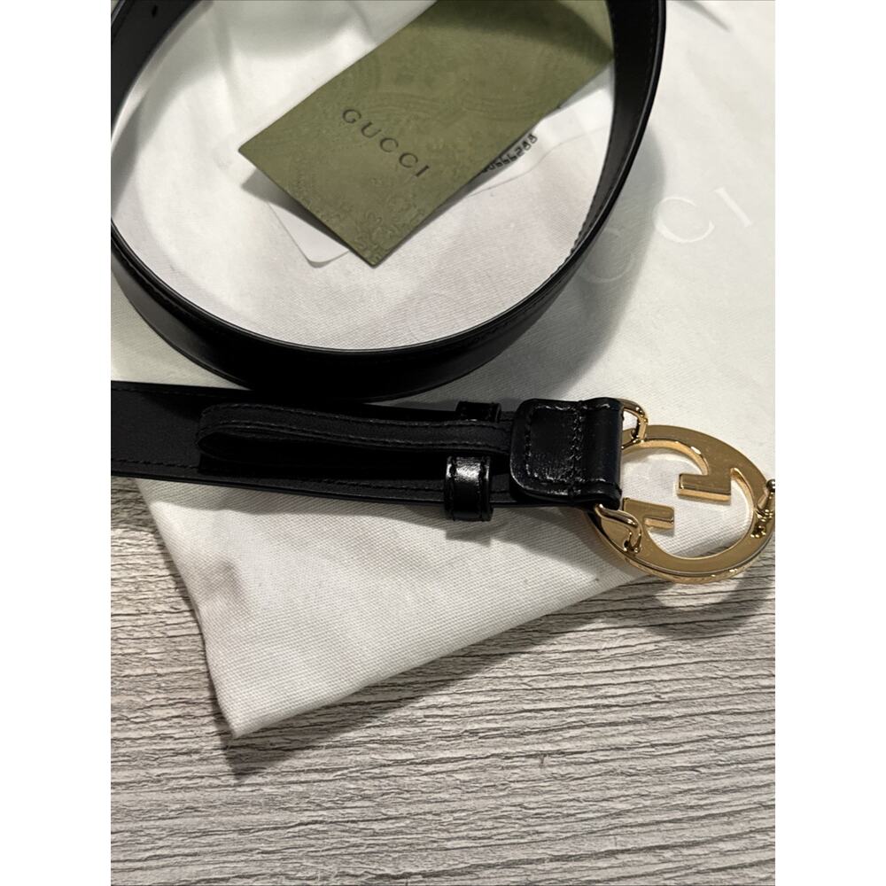 GUCCI Blondie Interlocking G leather belt Black Gold 95 / 38 - Picture 5 of 8